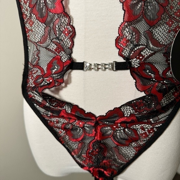 NWT AVIDLOVE CROTCHLESS STRAPPY  LACE LINGERIE TEDDY XL - Picture 3 of 6